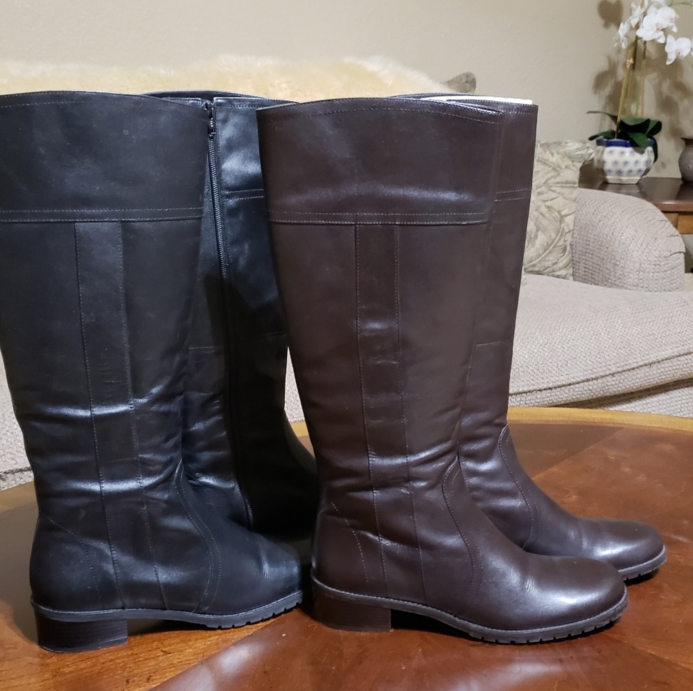 Michelle D leather brown boots